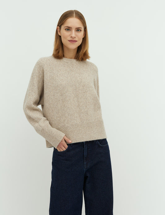 Ajaxi knit light taupe melange